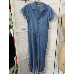New W/ Tags Women’s Blue Jeans Denim Jumpsuit Jumper One Piece Sz Medium